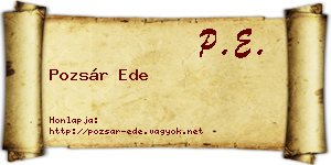 Pozsár Ede névjegykártya